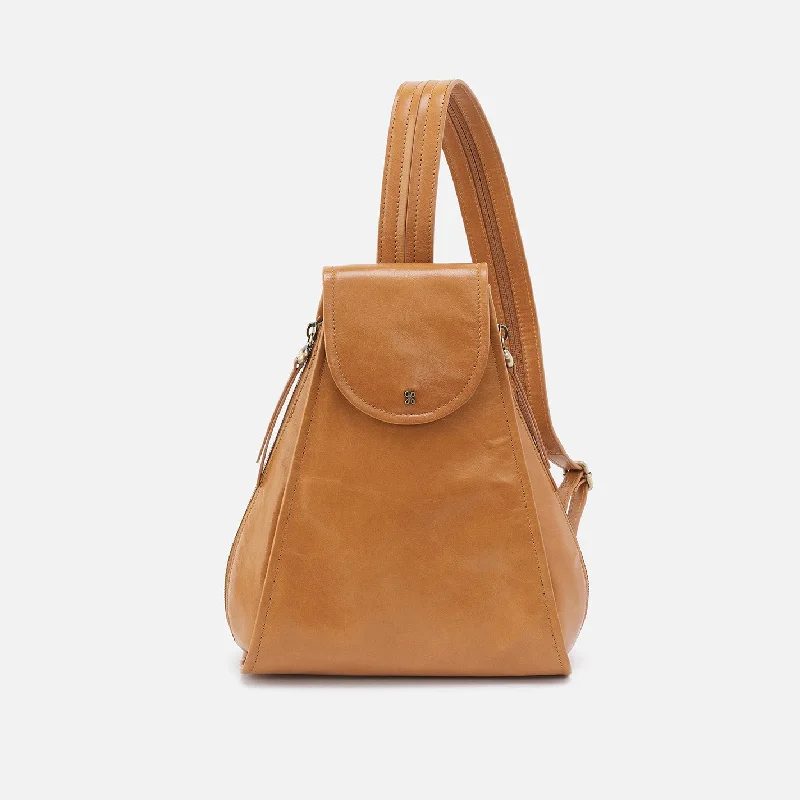 Betta Backpack In Polished Leather - Natural