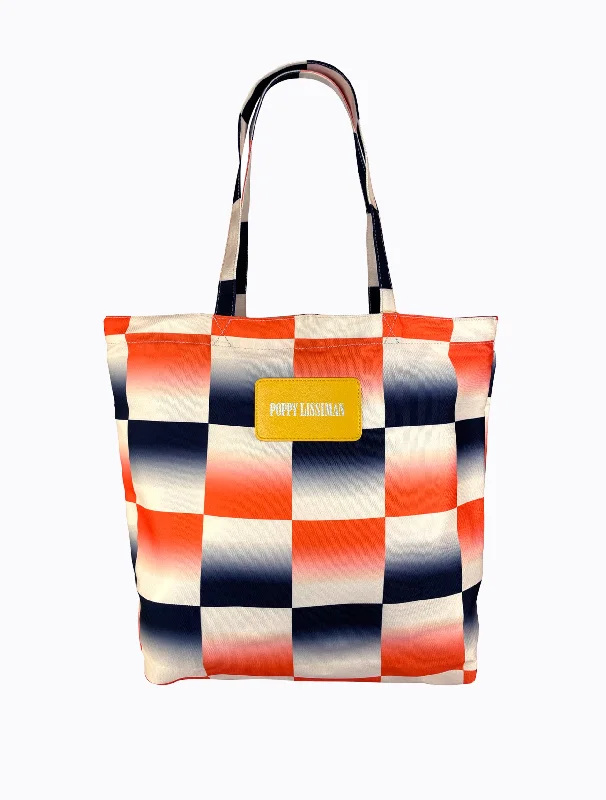 women's tote bag with fun print designs -Baesique Tote - Checker Print