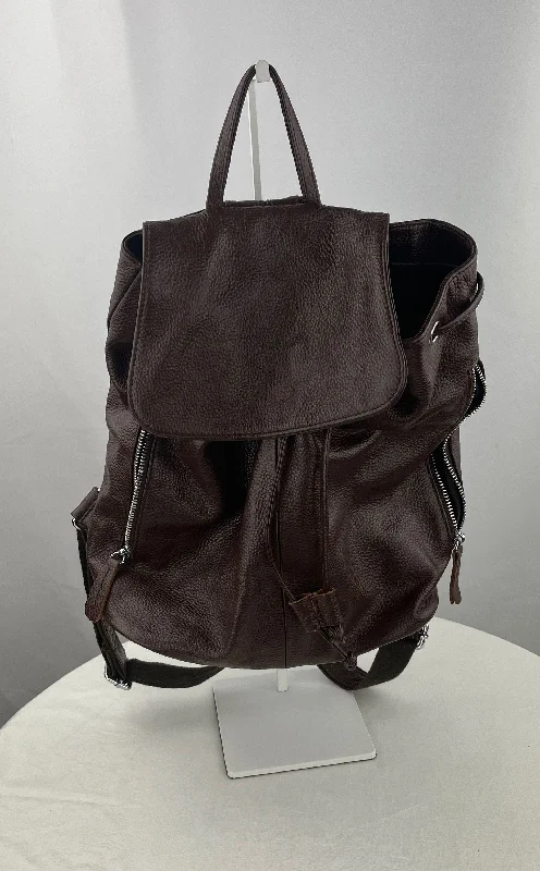 Boyatu Brand Women's Brown Pebbled Leather Backpack Rucksack Purse