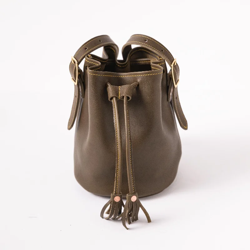 women's bucket bag with customized design -Olive Cypress Bucket Bag