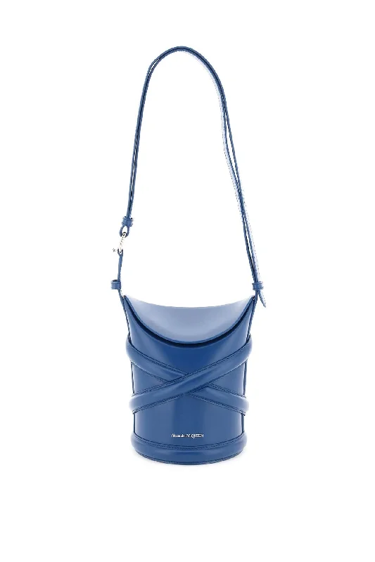 women's bucket bag with smooth finish -Alexander mcqueen the curve small bucket bag