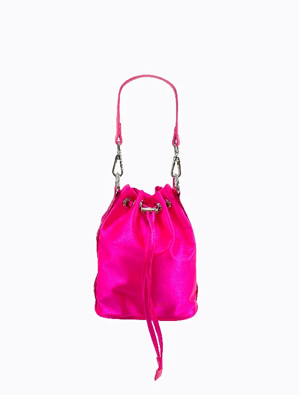 women's bucket bag with detachable shoulder strap -Billie Bucket Bag - Pink