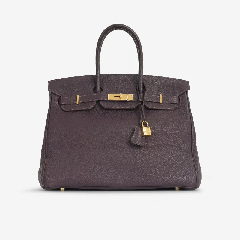 women's handbag with simple yet sophisticated closure -Hermès Hermès - Birkin 35 - Raisin Togo GHW - Pre-Loved - 2009