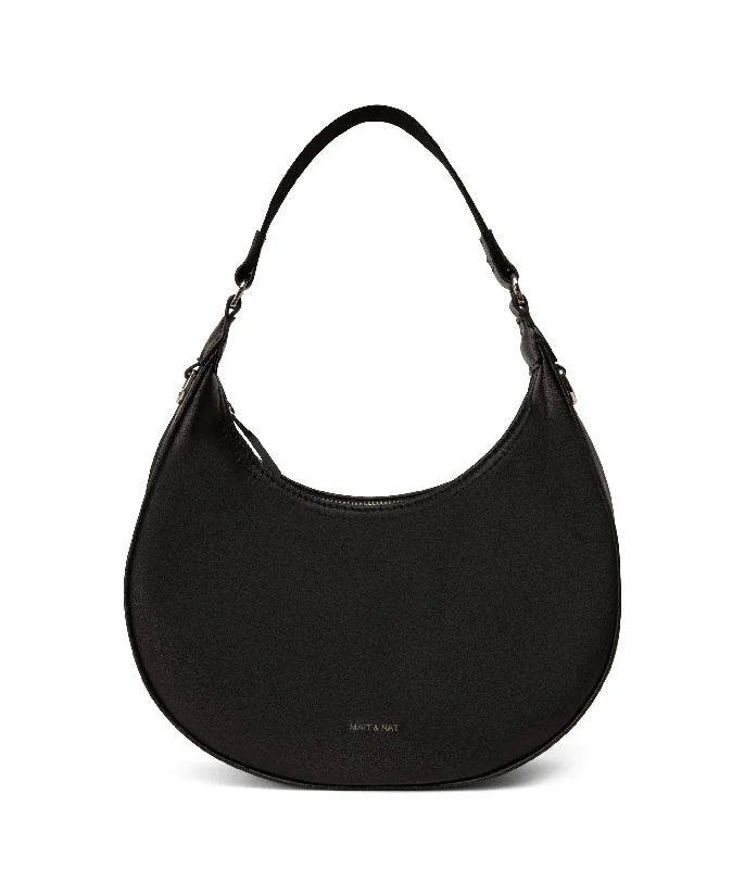 women's dumpling bag with contrasting strap -SERENA Vegan Hobo Bag - Loom