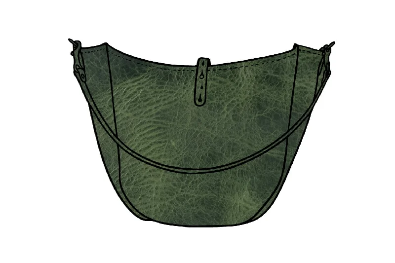 women's dumpling bag with extra-large size -CELESTE LEATHER HOBO BAG - LARGE - JADE BISON