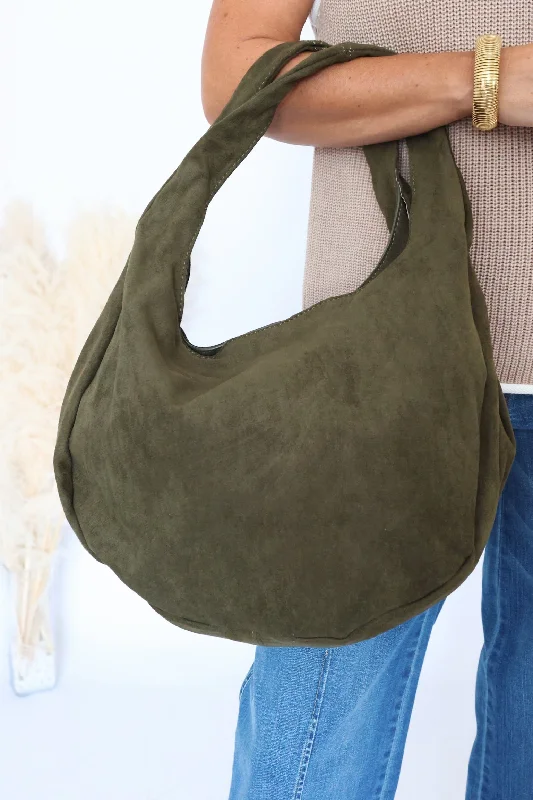 women's dumpling bag with fashion-forward look -Katherine Hobo - Olive (FINAL SALE)