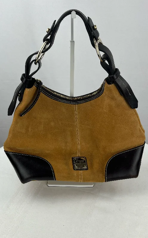 women's dumpling bag with convenient storage -Dooney & Bourke Women's Camel Brown Suede Leather Hobo Crossbody Bag Purse