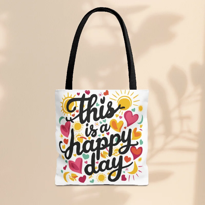 women's tote bag with roomy design -Tote Bag  - This is a Happy Day