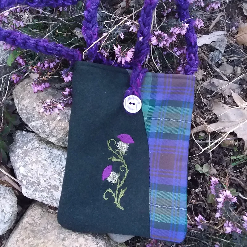 women's wallet with zip closure and card slots -Wee Purse~Thistles Clan & Speciality Tartan