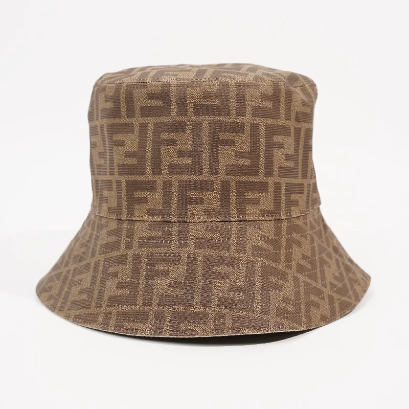 women's bucket bag with rich detailing -Fendi Mens Reversible Bucket Hat Brown M