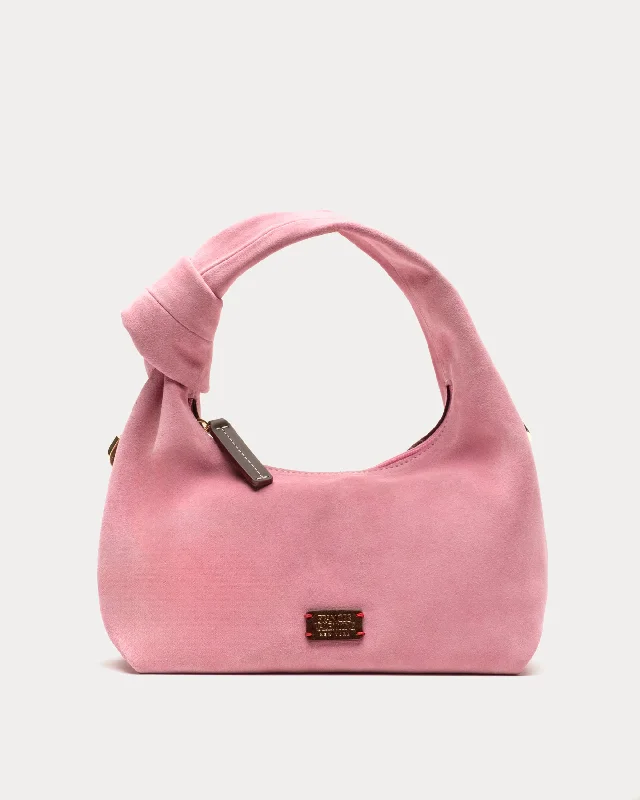 women's dumpling bag with chain strap -Tinsley Mini Suede Hobo Knot Bag