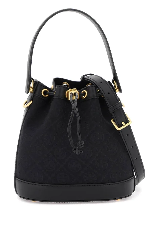 women's bucket bag with luxury hardware -Tory burch 't monogram' bucket bag