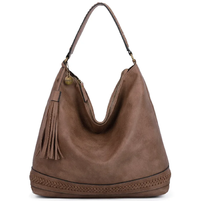 women's dumpling bag with refined appearance -The Aida Hobo - Shiitake Brown