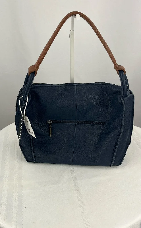 women's dumpling bag with round frame -Los Feliz Women's The Sak Navy Blue Leather Large Tote Hobo Bag Sequoia NWT