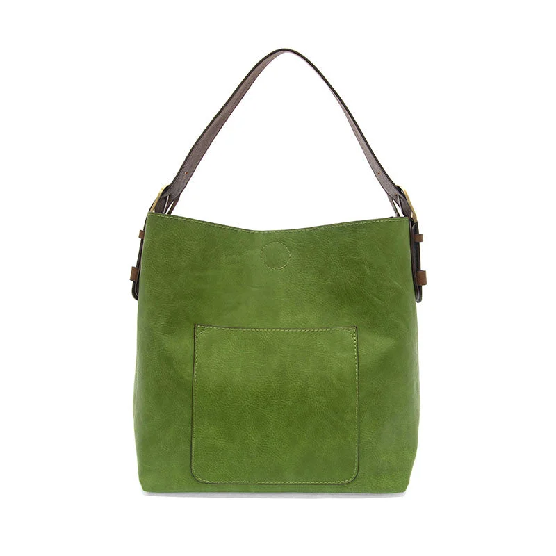 women's dumpling bag with magnetic closure -Classic Hobo Handbag in Forever Green/Coffee