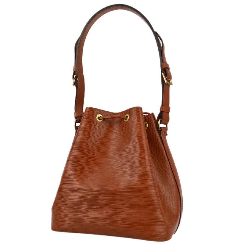 women's bucket bag with faux-leather finish -Louis Vuitton 1995 Brown Epi Petite Noe Bucket Shoulder Bag M44103