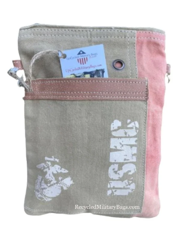 USMC Small Sustainable Canvas Crossbody or Passport Bag