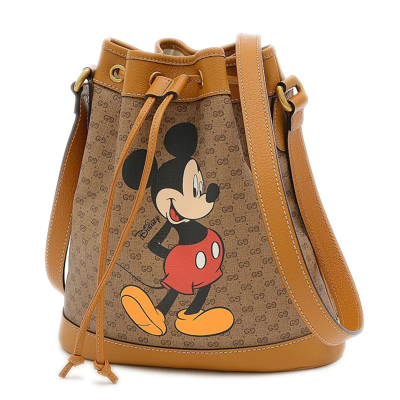 women's bucket bag for work -Gucci Disney Collaboration Mickey Mini GG Supreme Small Bucket Shoulder 602691