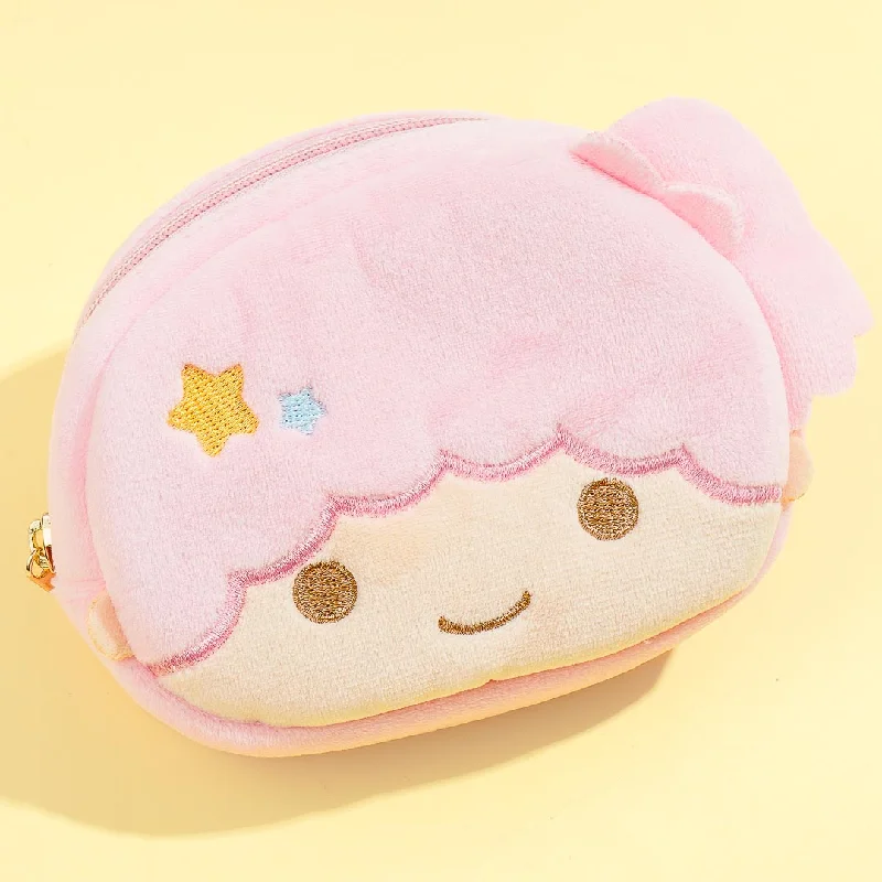 women's wallet with padded interior -Little Twin Stars Round Fluffy Coin Purse - Lala