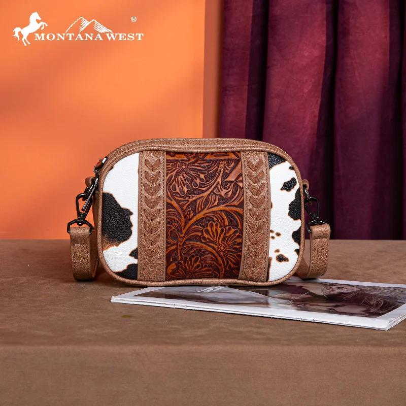 Ladies Crossbody Bag Urban Style -MW1318-8365 Montana West Tooled Collection Crossbody - Brown