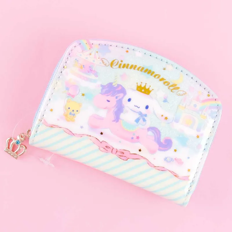 women's wallet with checkered pattern -Cinnamoroll & Unicorn Coin Purse