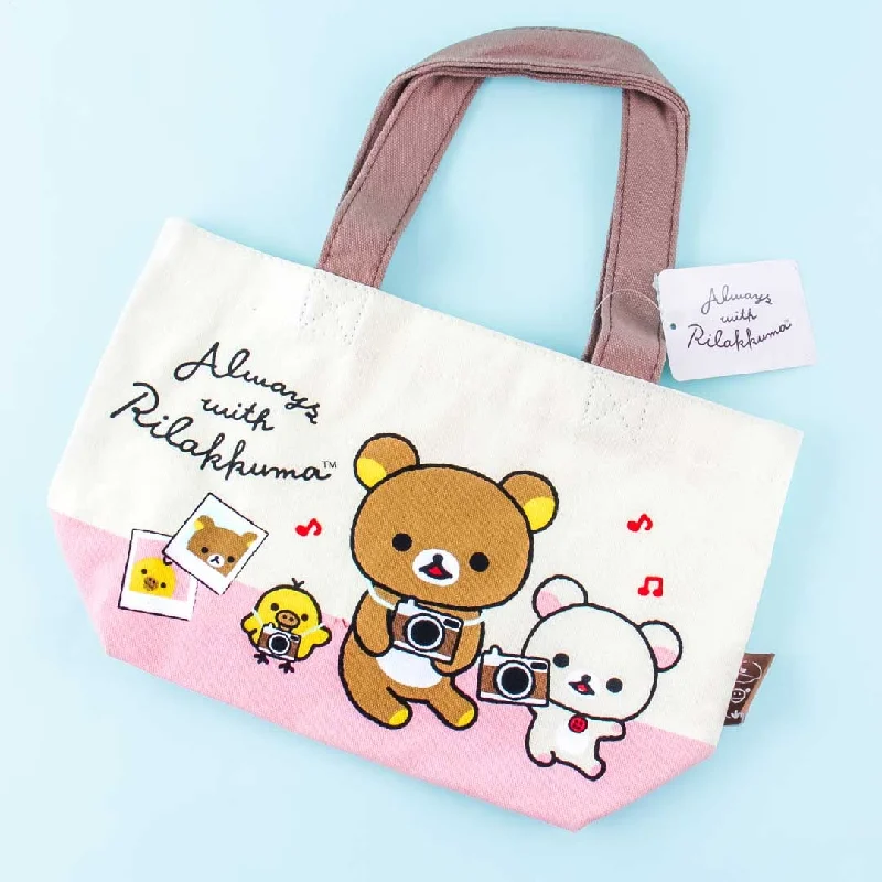 women's tote bag with contrasting trim -Always With RIlakkuma Mini Tote Bag