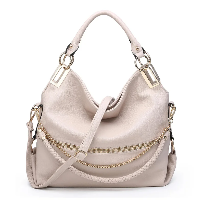 Dasein Gold-Tone Quilted Trendy Beige Hobo Bag with Multi Shoulder Straps (Women's)