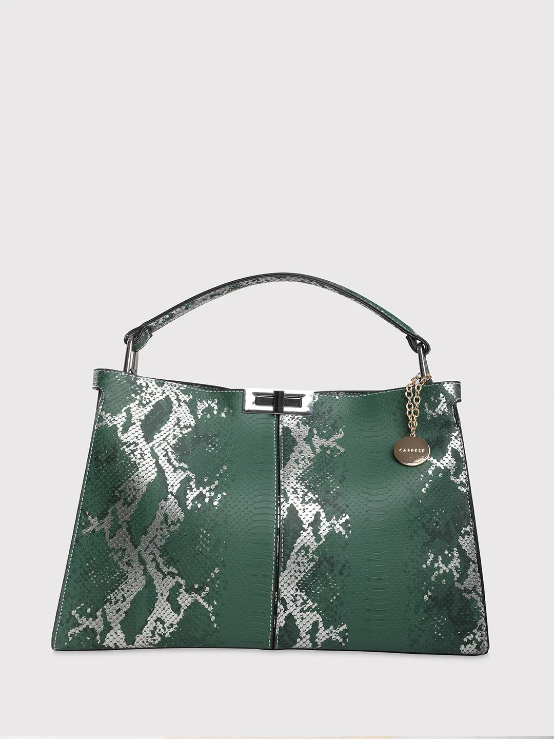 women's dumpling bag with decorative clasp -Caprese Lucia Hobo Medium Women'S Handbag Green