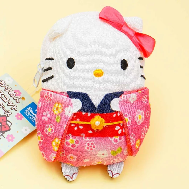 women's wallet with interior zipper pocket -Hello Kitty Kimono Coin Purse