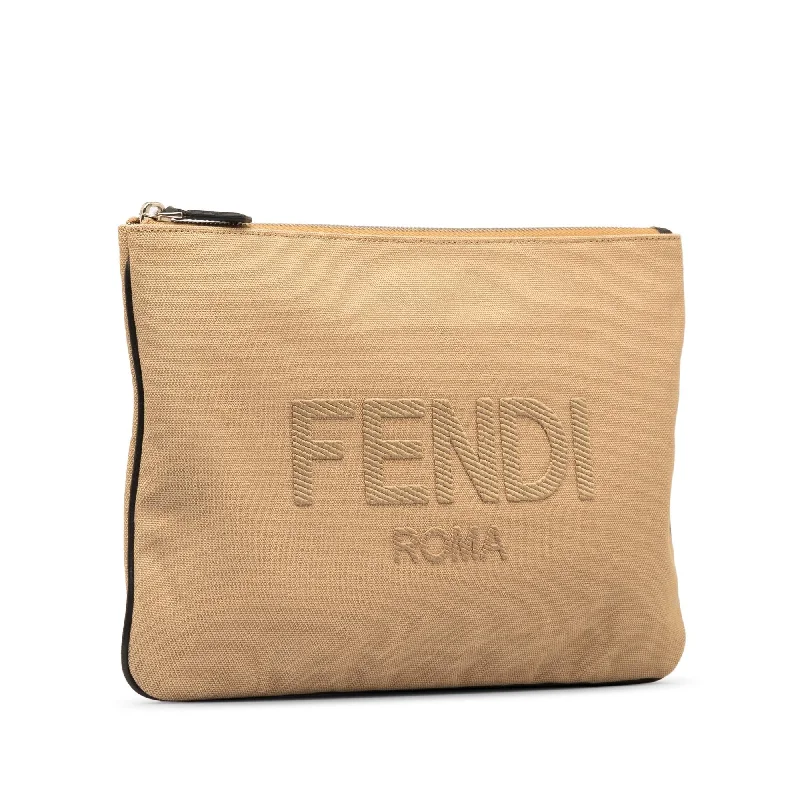 Fendi Canvas Roma Clutch (SHG-oJP68f)