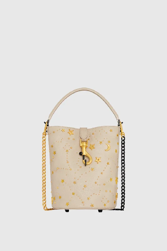 women's bucket bag with fashion-forward details -Edie Top Handle Bucket With Celestial