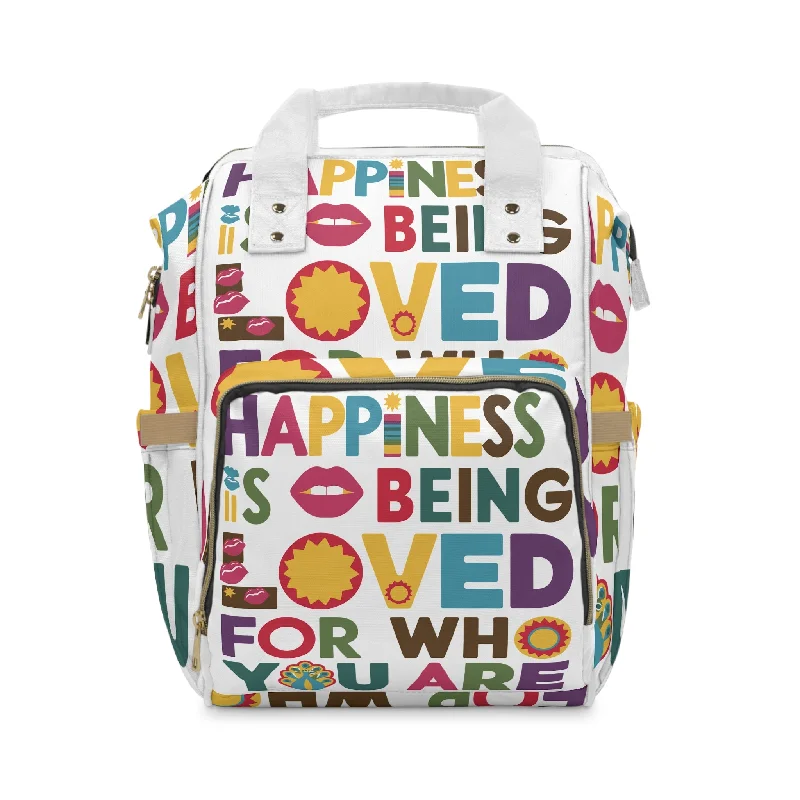 Multifunctional Diaper Backpack - Happiness is being Loved for Who You Are