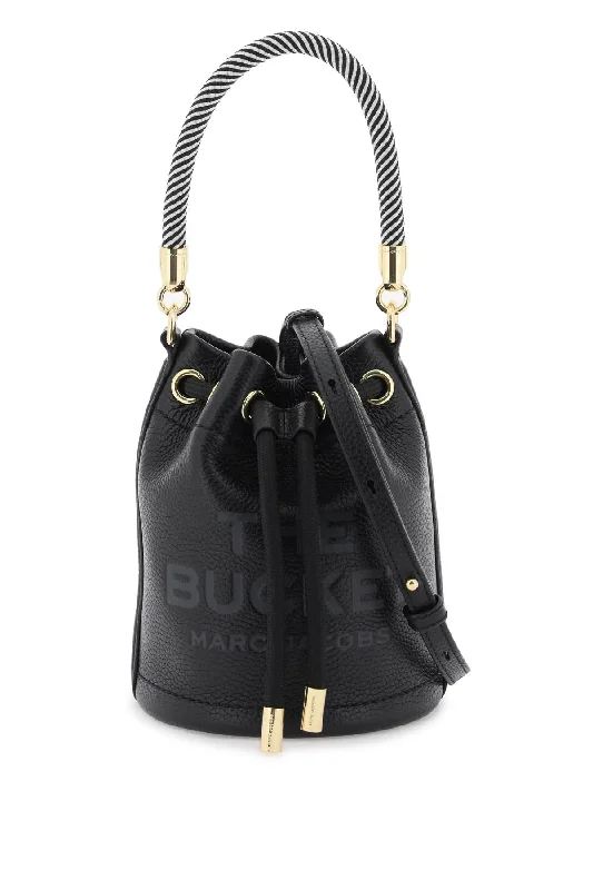 women's bucket bag with trendy finish -Marc jacobs 'the leather mini bucket bag'