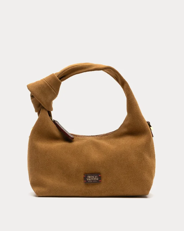 women's dumpling bag with pocket -Tinsley Mini Suede Hobo Knot Bag