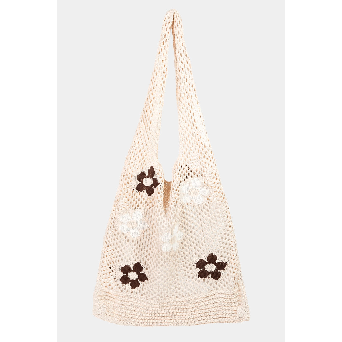 women's tote bag with compact size -Floral Tote Bag-Beige