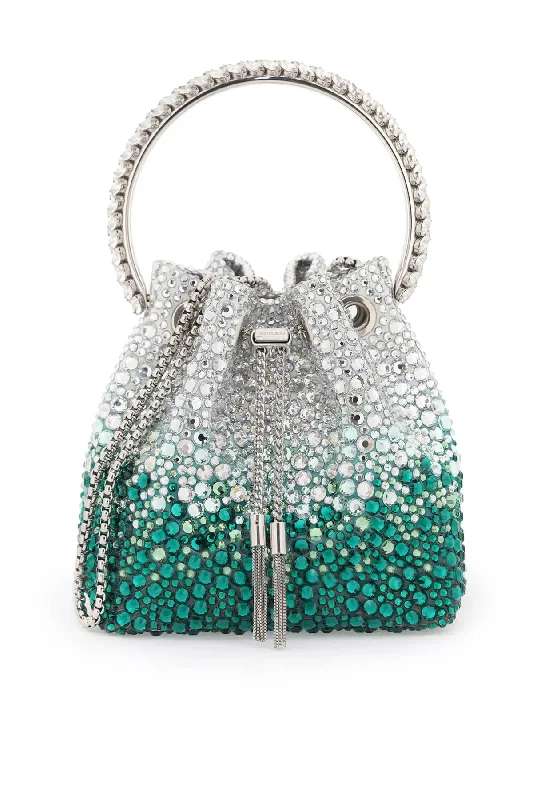 women's bucket bag with adjustable strap length -Jimmy choo crystal bon bon bucket bag