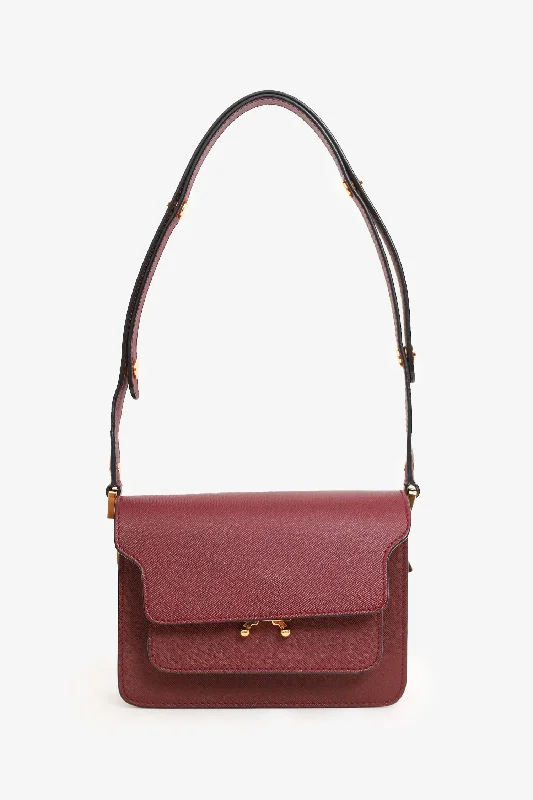 women's handbag with bold design features -Marni Red Leather Mini Trunk Shoulder Bag