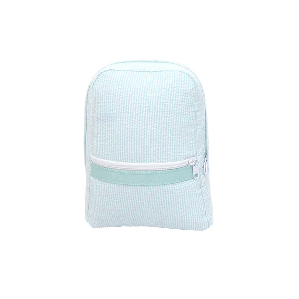 Mint Seersucker Backpack