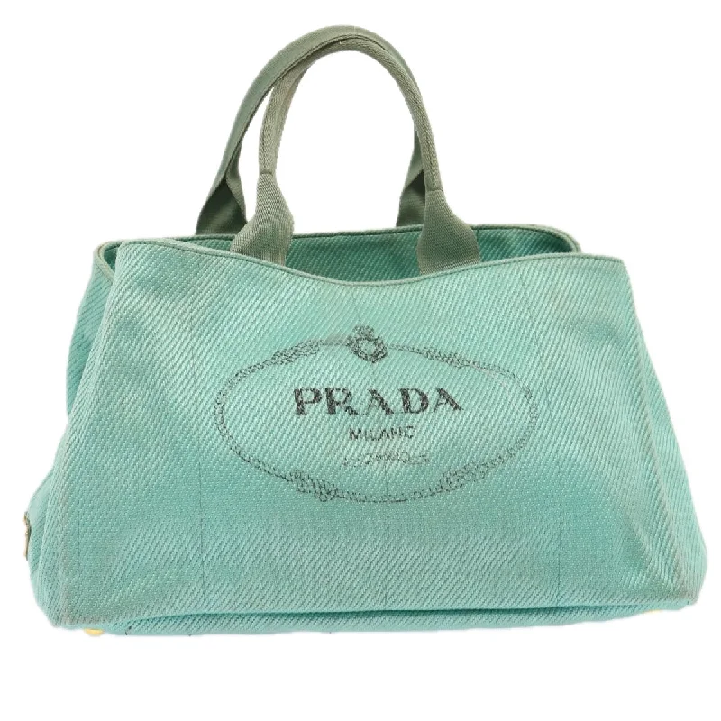 PRADA Canapa GM Hand Bag Canvas Blue Auth 72696