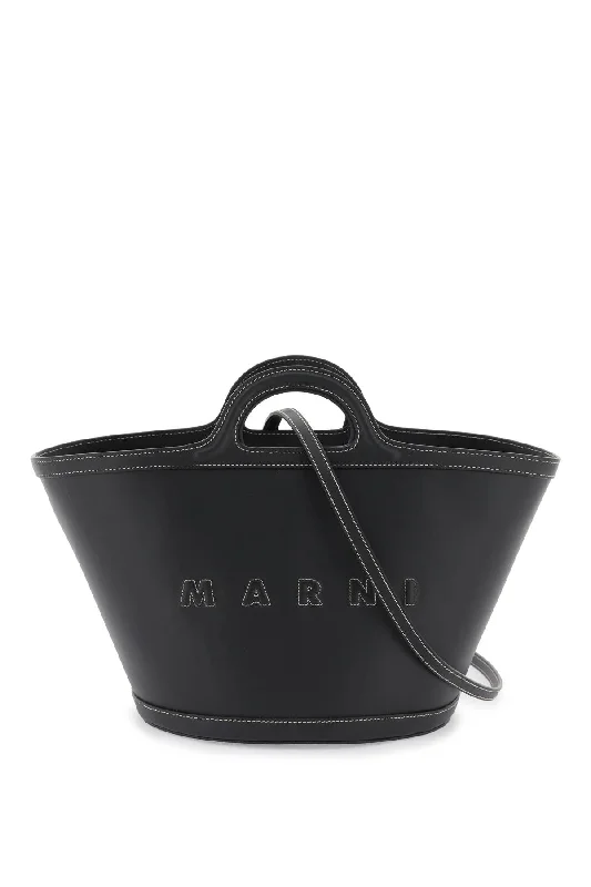 women's bucket bag with bold detailing -Marni leather small tropicalia bucket bag