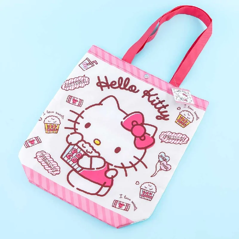 women's tote bag with colorful patterns -Hello Kitty Pop Corn Tote Bag