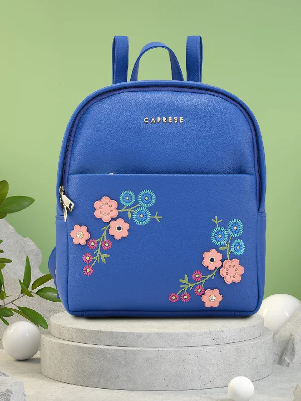 Caprese Erica Fashion Backpack Embroidery Medium Blue