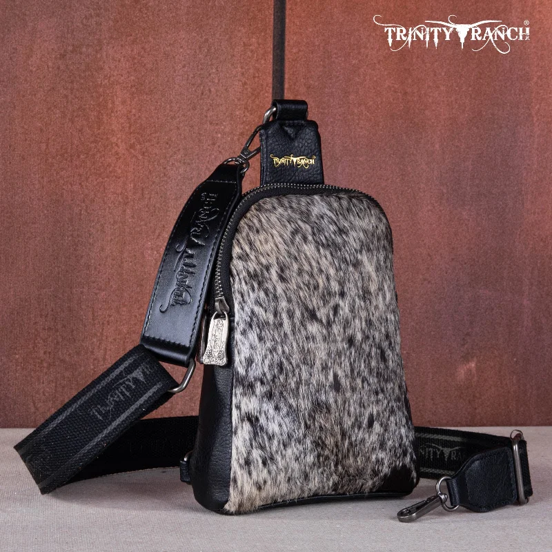 Ladies Crossbody Bag Personalized Option -TR159-210 Trinity Ranch Genuine Hair-On Cowhide  Collection Sling Bag