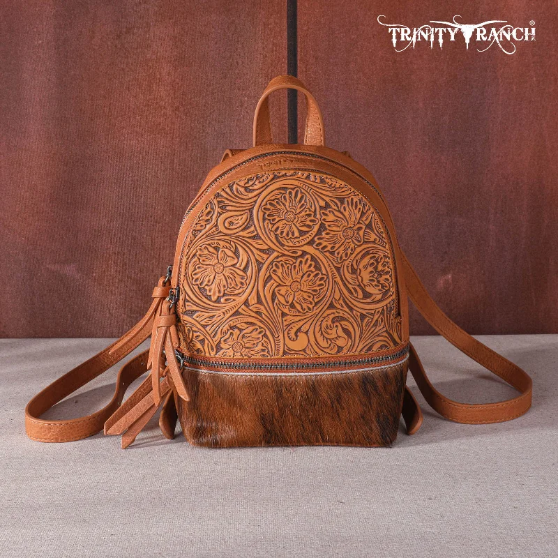 TR160-9110A Trinity Ranch Hair-On Cowhide Collection Mini Backpack