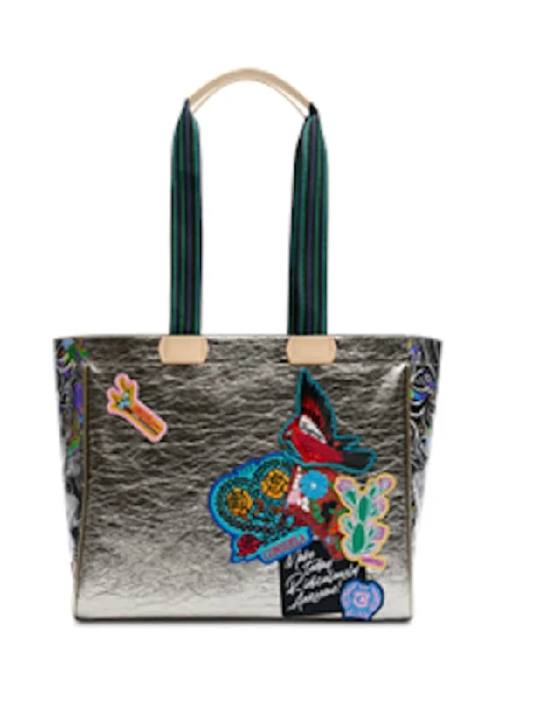 women's tote bag with embroidered details -Consuela Chilli Journey Tote 2953