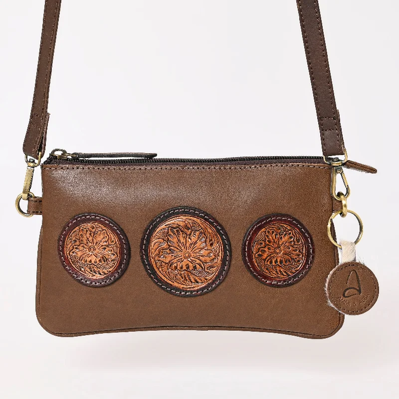 Ladies Crossbody Bag Bold Leather -A&A-988 Montana West Genuine Oily Calf Collection Clutch/Crossbody