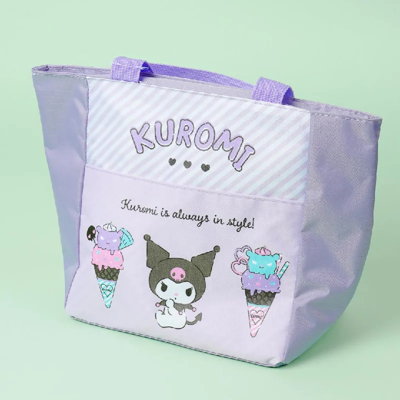 women's tote bag with long straps -Kuromi Ice Cream Time Insulated Lunch Tote