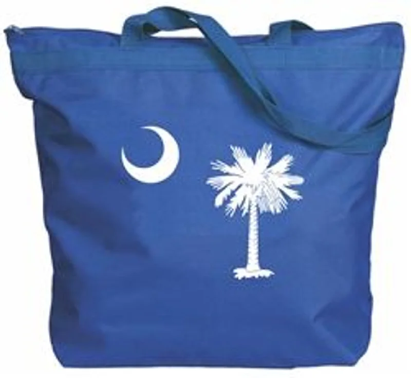 women's tote bag with long straps -Zipper Tote SC Palmetto