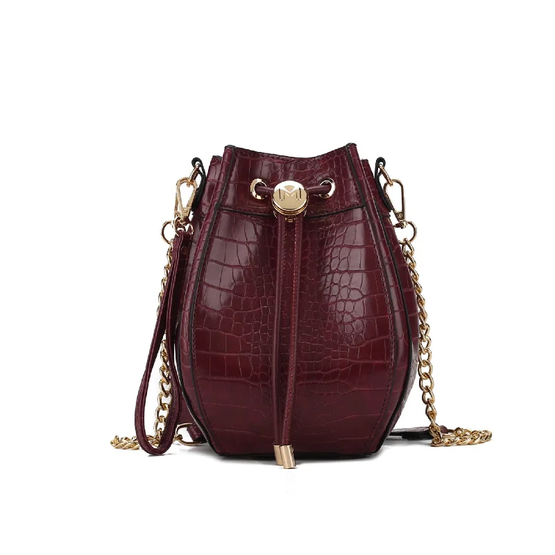 women's bucket bag small -Cassidy Embossed Bucket Bag