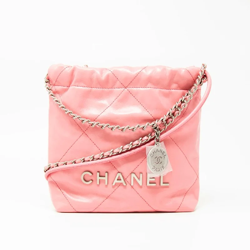 women's dumpling bag with relaxed shape -Chanel Pink Mini 22 Hobo